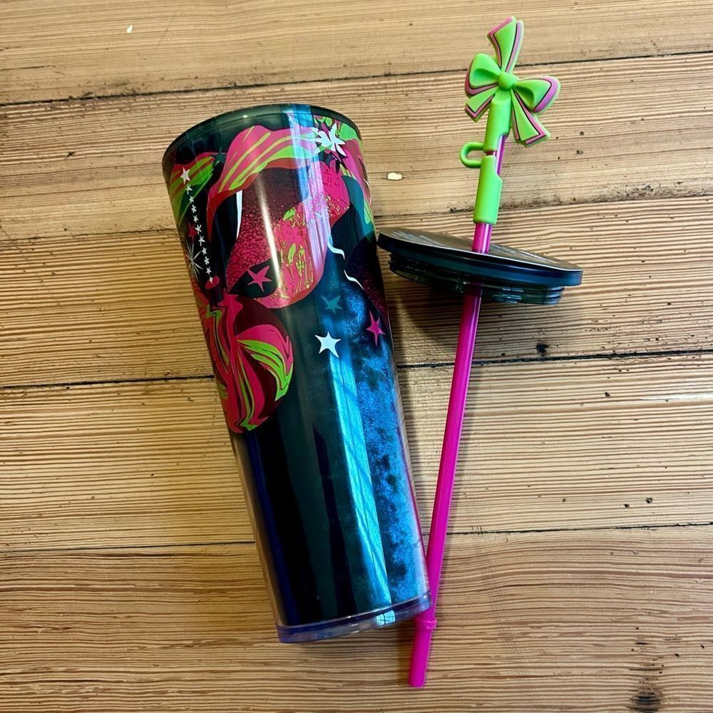 Starbucks Holiday Silicone Straw Topper Venti Tumbler. NWT.